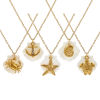 Picture of 18K Real Gold Plated Link Cable Chain Pendant Charm Necklace, 304 Stainless Steel & Natural Shell 45cm(17.7") + 5cm(2"), For Women, Exquisite Ocean Jewelry Gift, Eco-friendly PVD Vacuum Plating