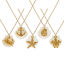 Image de Collier à Breloques Plaqué Or Véritable 18K en 304 Acier Inoxydable & Coquille Naturelle Pour Femmes, Chaîne Maille Forçat 45cm + 5cm, Bijoux d'Océan Exquis Cadeau, Revêtement sous Vide PVD Respectueux de l'Environnement, 1 Pièce