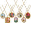 Imagen de 18K Oro Real Chapado Cadena de Cable Cruz Collar con Colgante, 304 Acero Inoxidable 45cm + 5cm, Para Mujeres, Multicolor Esmalte Retro Estilo de Pintura al Óleo Regalo, Recubrimiento al Vacío PVD Ecológico, 1 Unidad