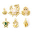 Bild von Messing Ozean Schmuck Charms 18K Vergoldet Muschel Meerestier Acryl Imitat Perle