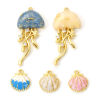 Picture of Brass Ocean Jewelry Charms 18K Gold Plated Enamel Shell Jellyfish