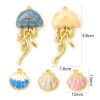 Picture of Brass Ocean Jewelry Charms 18K Gold Plated Enamel Shell Jellyfish