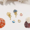 Picture of Brass Ocean Jewelry Charms 18K Gold Plated Enamel Shell Jellyfish