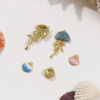 Picture of Brass Ocean Jewelry Charms 18K Gold Plated Enamel Shell Jellyfish