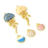 Picture of Brass Ocean Jewelry Charms 18K Gold Plated Enamel Shell Jellyfish