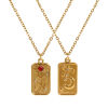 Picture of 18K Real Gold Plated Link Cable Chain Tarot Pendant Charm Necklace, 304 Stainless Steel 45cm(17.7") + 5cm(2"), For Women, Exquisite Gift, Eco-friendly PVD Vacuum Plating