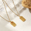 Picture of 18K Real Gold Plated Link Cable Chain Tarot Pendant Charm Necklace, 304 Stainless Steel 45cm(17.7") + 5cm(2"), For Women, Exquisite Gift, Eco-friendly PVD Vacuum Plating