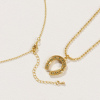Imagen de 18K Oro Real Chapado Collar con Colgante, Latón 45cm + 5cm, Para Mujeres, Azul Circón Artificial Retro Regalo, Respetuoso del Medio Ambiente, 1 Unidad