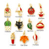 Picture of 2 PCs Eco-friendly Brass Charms 18K Real Gold Plated Enamel