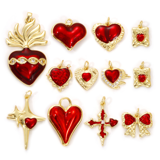 Изображение 1 Piece Eco-friendly Brass Charms 18K Real Gold Plated Enamel