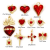 Picture of Eco-friendly Brass Charms 18K Real Gold Plated Red Enamel Heart Star