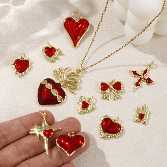 Изображение 1 Piece Eco-friendly Brass Charms 18K Real Gold Plated Enamel