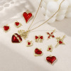 Picture of Eco-friendly Brass Charms 18K Real Gold Plated Red Enamel Heart Star