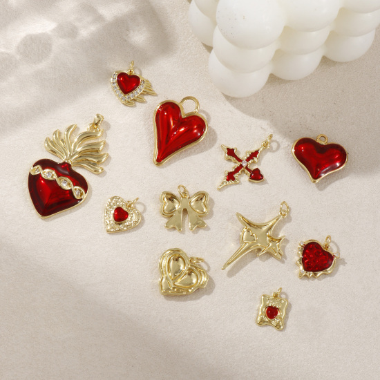 Изображение 1 Piece Eco-friendly Brass Charms 18K Real Gold Plated Enamel
