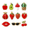 Изображение 2 PCs Eco-friendly PVD Vacuum Plating 304 Stainless Steel Charms 18K Real Gold Plated Multicolor Enamel Fruit