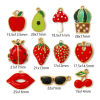 Изображение 2 PCs Eco-friendly PVD Vacuum Plating 304 Stainless Steel Charms 18K Real Gold Plated Multicolor Enamel Fruit