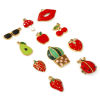 Изображение 2 PCs Eco-friendly PVD Vacuum Plating 304 Stainless Steel Charms 18K Real Gold Plated Multicolor Enamel Fruit