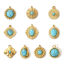 Imagen de 1 Unidad Recubrimiento al Vacío PVD Ecológico 304 Acero Inoxidable Bohemia Colgantes 18K Oro Real Chapado Verde Azul Con Resina Cabochons Imitación Turquesa