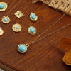 Picture of Eco-friendly PVD Vacuum Plating 304 Stainless Steel Boho Chic Bohemia Charms 18K Real Gold Plated Green Blue With Resin Cabochons Imitation Turquoise