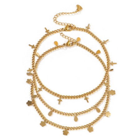 1 Unidad Recubrimiento al Vacío PVD Ecológico Exquisito 18K Oro Real Chapado 304 Acero Inoxidable Cadenas de Curb Tobilleras Para Mujeres Regalo 22cm longitud