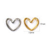 Picture of 5 PCs Eco-friendly PVD Vacuum Plating 304 Stainless Steel Valentine's Day Charms Multicolor Enamel Heart Hollow 17mm x 15mm