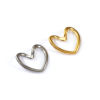 Picture of 5 PCs Eco-friendly PVD Vacuum Plating 304 Stainless Steel Valentine's Day Charms Multicolor Enamel Heart Hollow 17mm x 15mm