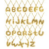 Imagen de 18K Oro Real Chapado Cadenas de Curb Letra Mayúscula Collar con Colgante, Latón 45cm + 5cm, Para Mujeres, Mensaje " A-Z " Exquisito Regalo, Respetuoso del Medio Ambiente, 1 Unidad