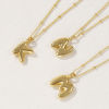Imagen de 18K Oro Real Chapado Cadenas de Curb Letra Mayúscula Collar con Colgante, Latón 45cm + 5cm, Para Mujeres, Mensaje " A-Z " Exquisito Regalo, Respetuoso del Medio Ambiente, 1 Unidad