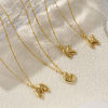 Imagen de 18K Oro Real Chapado Cadenas de Curb Letra Mayúscula Collar con Colgante, Latón 45cm + 5cm, Para Mujeres, Mensaje " A-Z " Exquisito Regalo, Respetuoso del Medio Ambiente, 1 Unidad