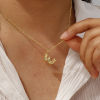 Imagen de 18K Oro Real Chapado Cadenas de Curb Letra Mayúscula Collar con Colgante, Latón 45cm + 5cm, Para Mujeres, Mensaje " A-Z " Exquisito Regalo, Respetuoso del Medio Ambiente, 1 Unidad
