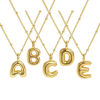 Imagen de 18K Oro Real Chapado Cadenas de Curb Letra Mayúscula Collar con Colgante, Latón 45cm + 5cm, Para Mujeres, Mensaje " A-Z " Exquisito Regalo, Respetuoso del Medio Ambiente, 1 Unidad