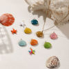 Picture of Eco-friendly PVD Vacuum Plating 304 Stainless Steel Charms 18K Real Gold Plated Enamel Shell Star Fish 3D