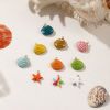 Picture of Eco-friendly PVD Vacuum Plating 304 Stainless Steel Charms 18K Real Gold Plated Enamel Shell Star Fish 3D