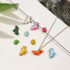 Picture of 1 Piece Eco-friendly PVD Vacuum Plating 304 Stainless Steel Charms 18K Real Gold Plated Enamel Dinosaur Animal Frog 3D