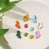 Picture of 1 Piece Eco-friendly PVD Vacuum Plating 304 Stainless Steel Charms 18K Real Gold Plated Enamel Dinosaur Animal Frog 3D