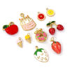 Picture of Eco-friendly PVD Vacuum Plating 304 Stainless Steel Charms 18K Real Gold Plated Enamel Cake Fruit