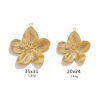 Picture of 5 PCs Eco-friendly PVD Vacuum Plating 304 Stainless Steel Retro Pendants Flower