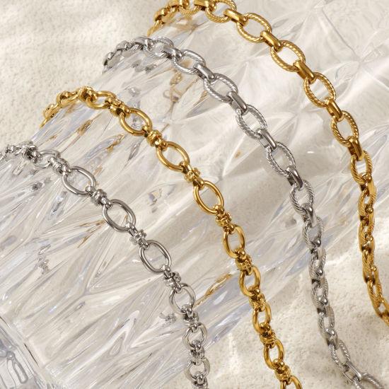 Изображение 1 ШТ Экологичное вакуумное PVD-покрытие Стильный Разноцветный 304 Нержавеющая Сталь Кабельные Цепи Ножные Браслеты унисекс 22см длина