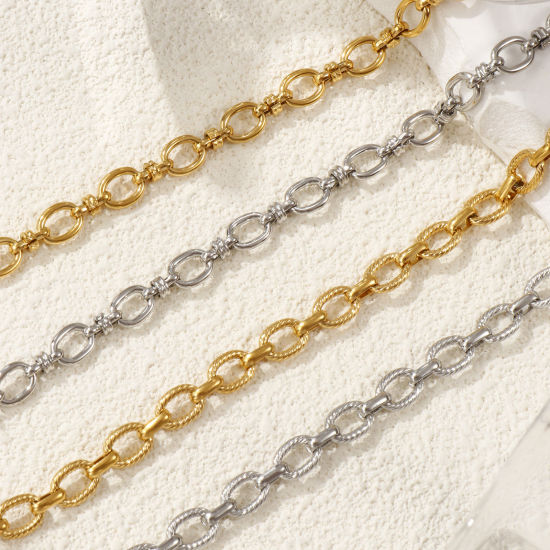 Изображение 1 ШТ Экологичное вакуумное PVD-покрытие Стильный Разноцветный 304 Нержавеющая Сталь Кабельные Цепи Ножные Браслеты унисекс 22см длина