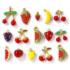 Picture of 1 Piece Eco-friendly PVD Vacuum Plating 304 Stainless Steel 3D Charms 18K Gold Plated Fruit Enamel
