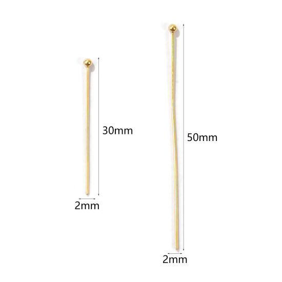 Picture of Eco-friendly PVD Vacuum Plating 304 Stainless Steel Ball Head Pins 18K Gold Plated