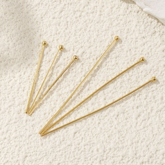 Picture of Eco-friendly PVD Vacuum Plating 304 Stainless Steel Ball Head Pins 18K Gold Plated