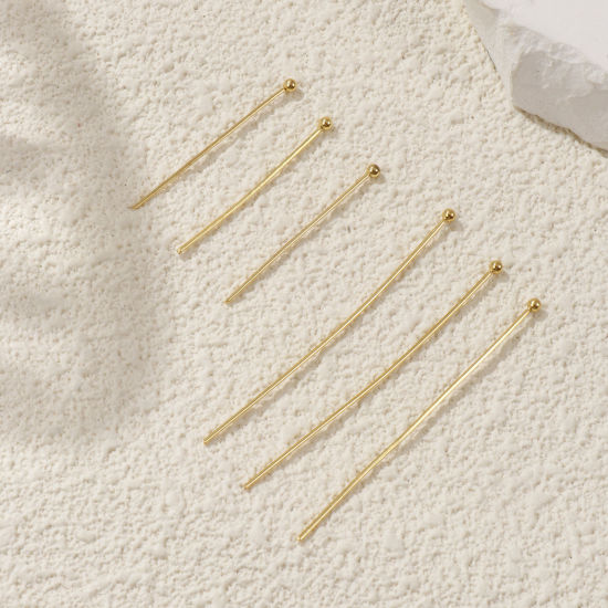 Picture of Eco-friendly PVD Vacuum Plating 304 Stainless Steel Ball Head Pins 18K Gold Plated