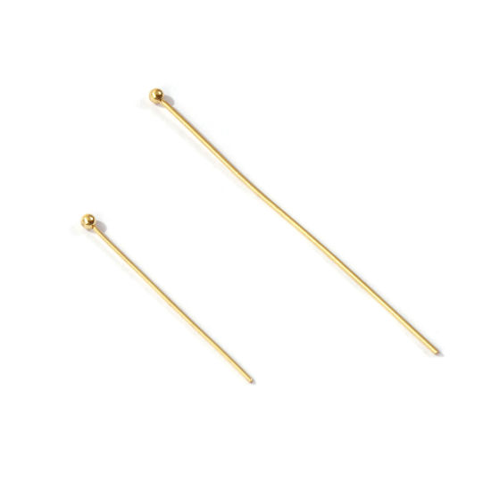 Picture of Eco-friendly PVD Vacuum Plating 304 Stainless Steel Ball Head Pins 18K Gold Plated