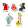 Picture of 1 Piece Eco-friendly PVD Vacuum Plating 304 Stainless Steel 3D Charms 18K Gold Plated Animal Enamel