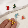 Picture of 1 Piece Eco-friendly PVD Vacuum Plating 304 Stainless Steel 3D Charms 18K Gold Plated Animal Enamel