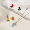 Picture of 1 Piece Eco-friendly PVD Vacuum Plating 304 Stainless Steel 3D Charms 18K Gold Plated Animal Enamel