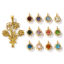 Picture of Eco-friendly PVD Vacuum Plating 304 Stainless Steel Birthstone Charm Pendant 18K Gold Plated Flower