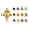 Picture of Eco-friendly PVD Vacuum Plating 304 Stainless Steel Birthstone Charm Pendant 18K Gold Plated Flower