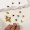 Picture of Eco-friendly PVD Vacuum Plating 304 Stainless Steel Birthstone Charm Pendant 18K Gold Plated Flower